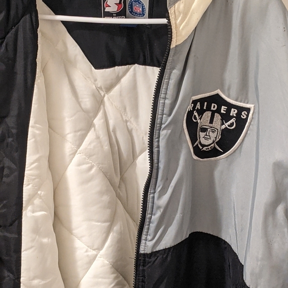 VTG Starter full-zip Oakland Raiders puff coat - Picture 2 of 8